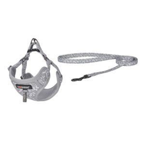 Dog set Dogness harness and leash (Light Grey)