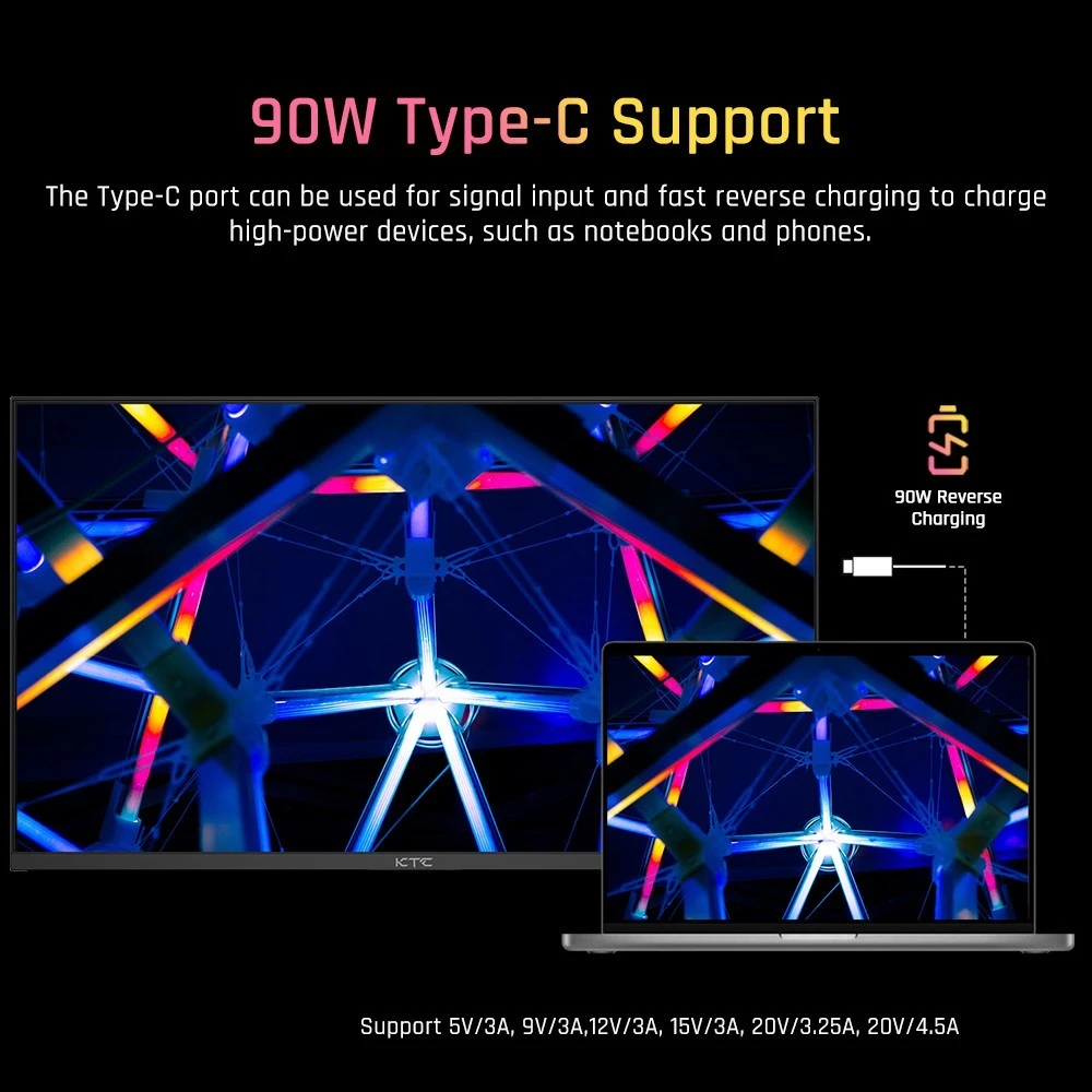 Refurbished KTC M27T20 Gaming Monitor 27 inch 2560x1440 QHD 165Hz Mini LED HVA 3ms Response Time HDMI2.0 DP1.4 Type-C USB KVM