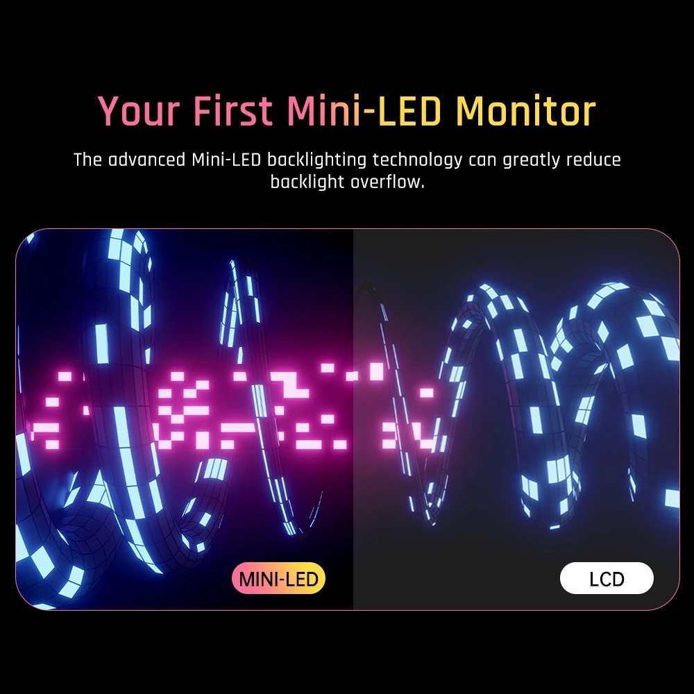 Refurbished KTC M27T20 Gaming Monitor 27 inch 2560x1440 QHD 165Hz Mini LED HVA 3ms Response Time HDMI2.0 DP1.4 Type-C USB KVM