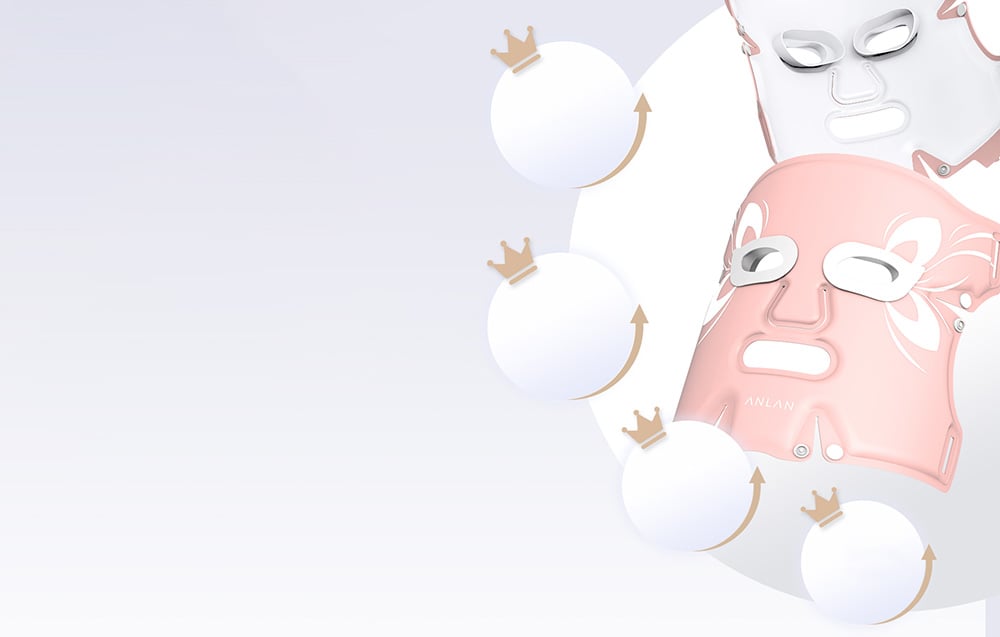 Kompozycja różowych i białych masek kosmetycznych z okrągłymi elementami