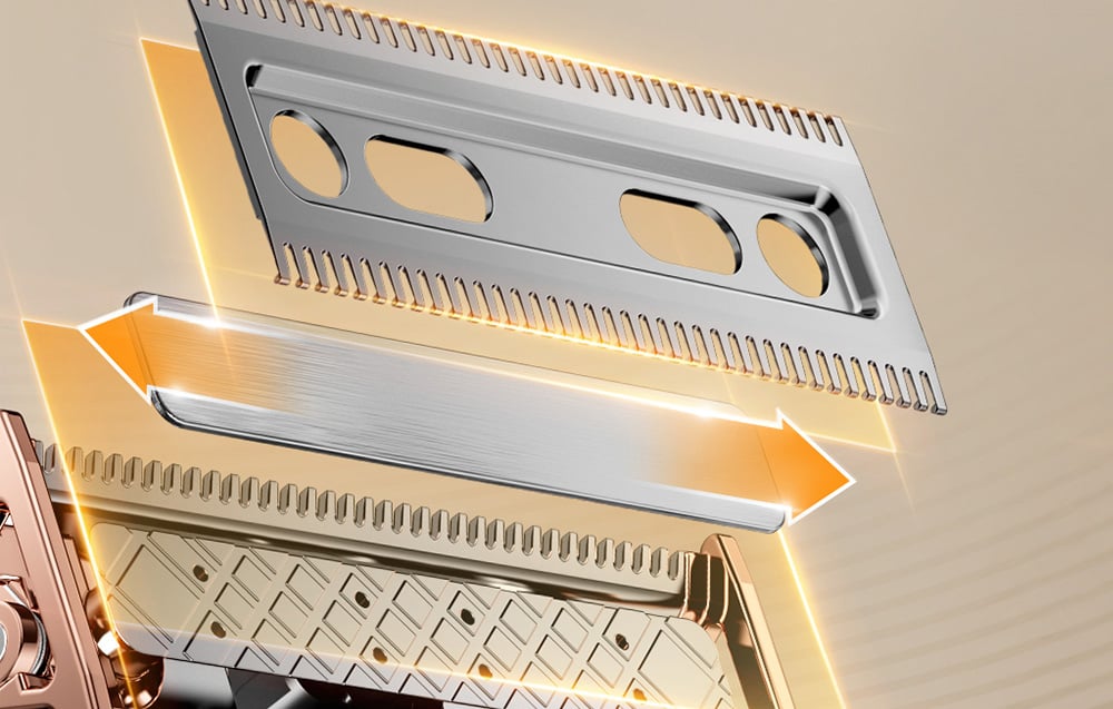 Detail zastrihávacích čepelí