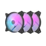 Sada počítačových ventilátorov Darkflash C6, RGB, 3v1 120x120 (čierna)