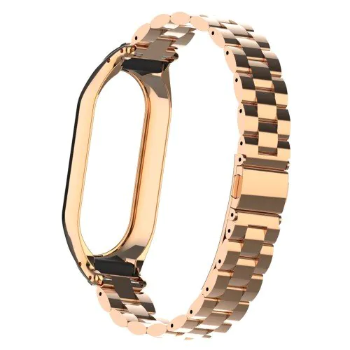 Elegantný kovový remienok pre Xiaomi Smart Band 8 - Ružovo zlatá – Obrázok 6