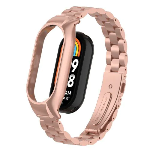 Elegantný kovový remienok pre Xiaomi Smart Band 8 - Ružový